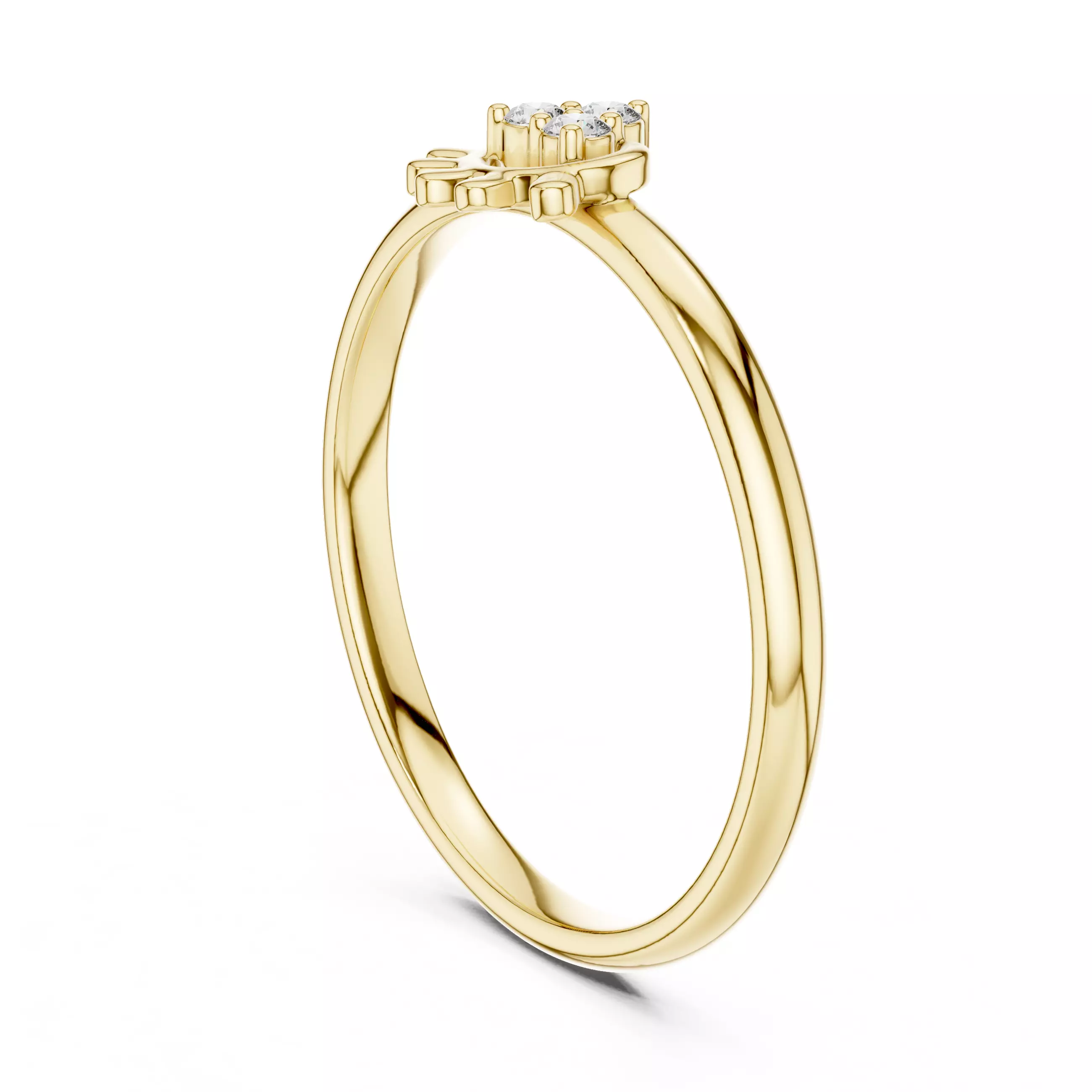 Three Stone Round Cut Diamond Engagement Woman Ring 3DMSTL Video 3D print model_6