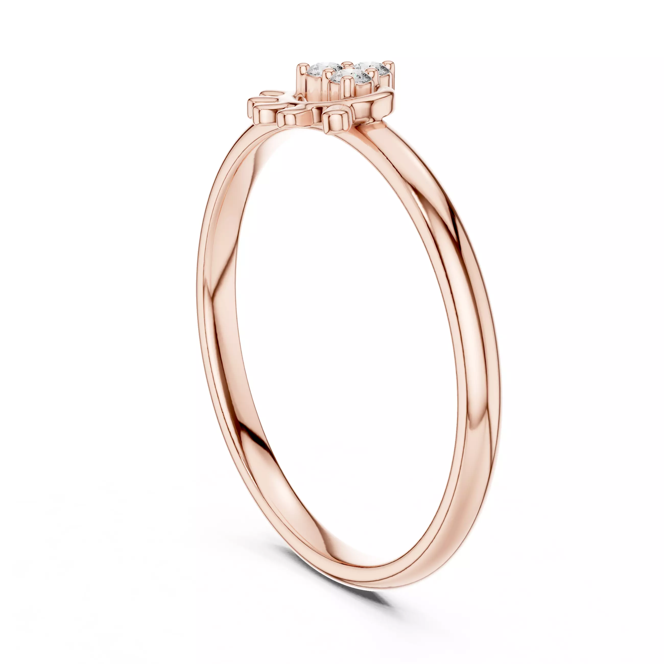 Three Stone Round Cut Diamond Engagement Woman Ring 3DMSTL Video 3D print model_3