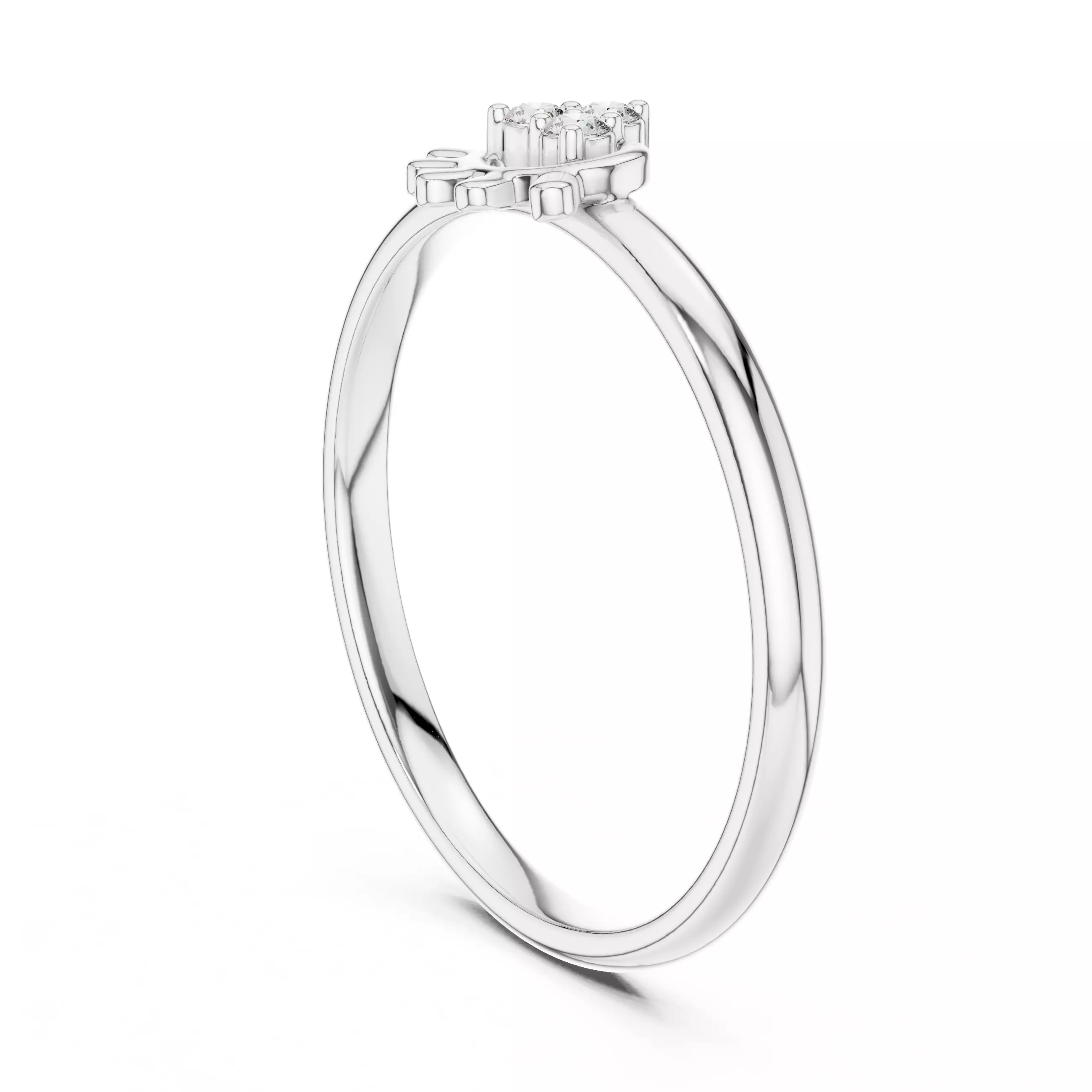 Three Stone Round Cut Diamond Engagement Woman Ring 3DMSTL Video 3D print model_9