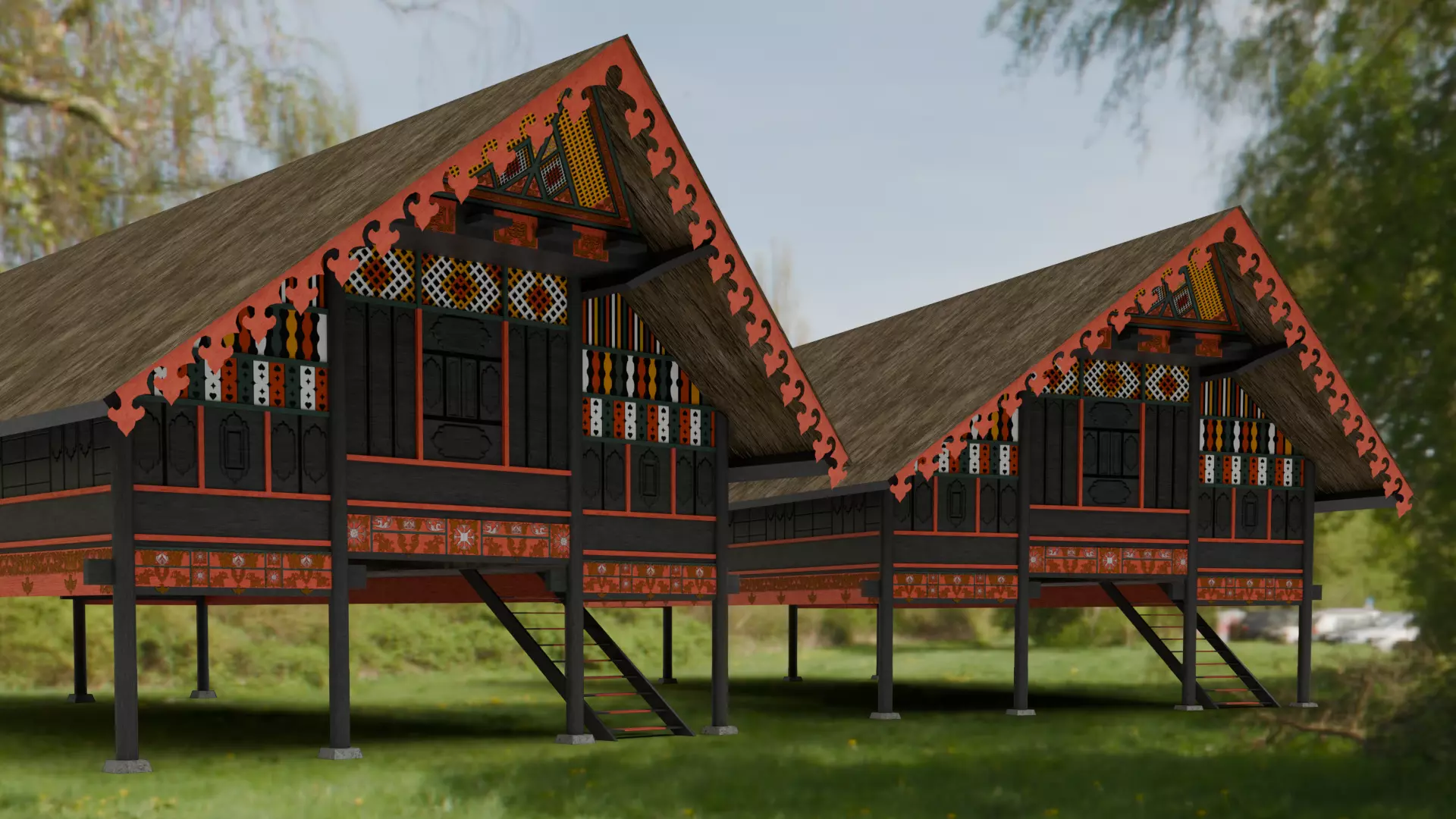 Traditional Houses - Rumah Krong Bade Low-poly 3D model_4