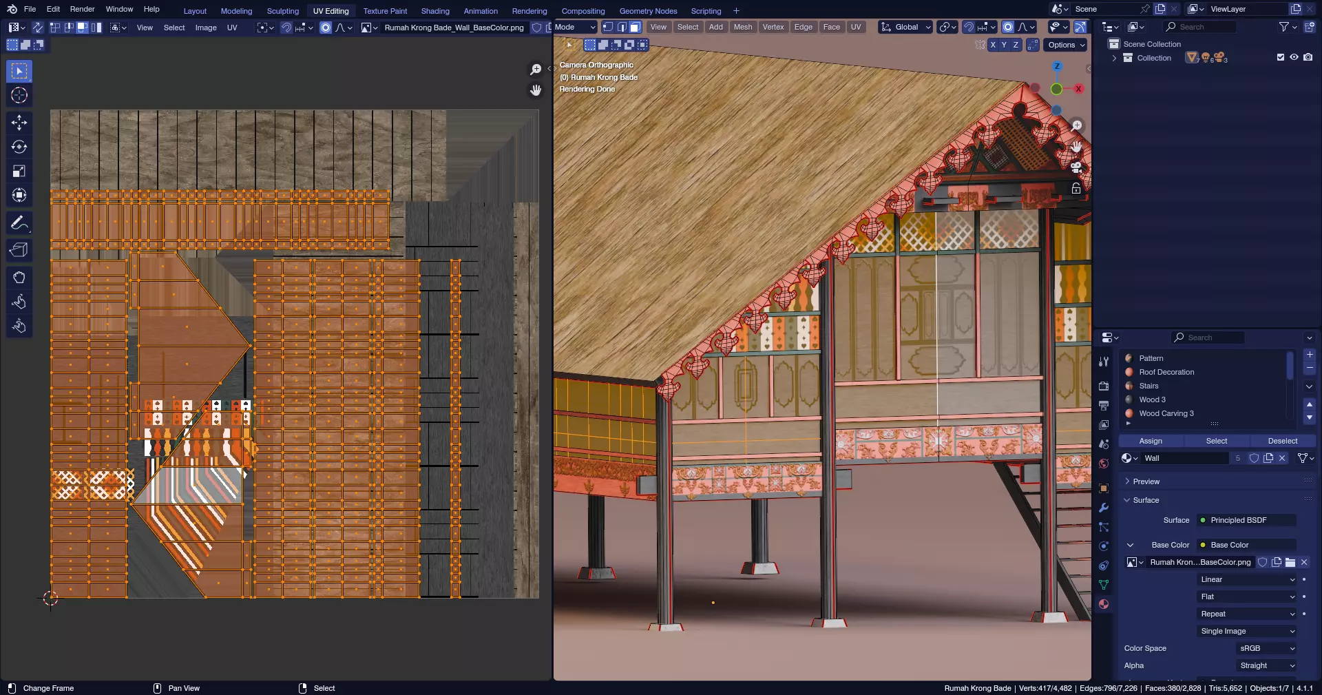 Traditional Houses - Rumah Krong Bade Low-poly 3D model_10