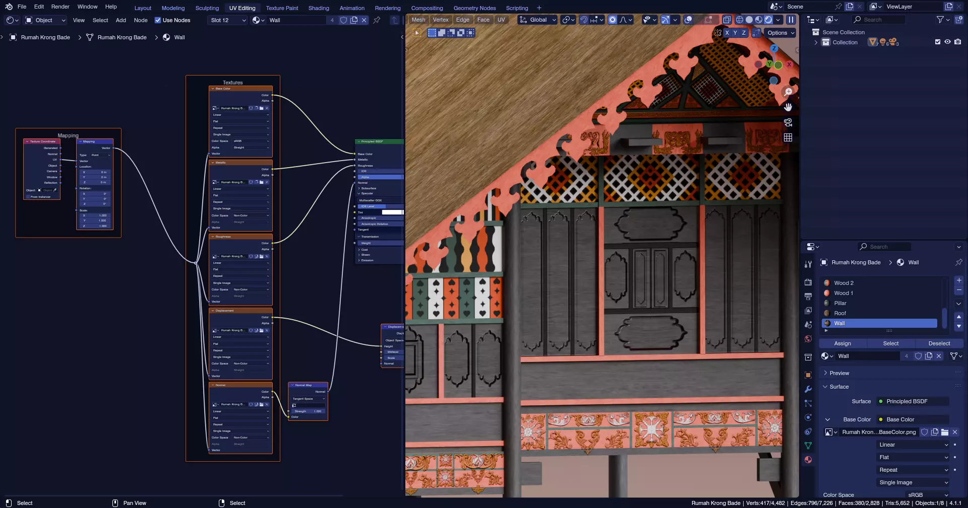 Traditional Houses - Rumah Krong Bade Low-poly 3D model_8