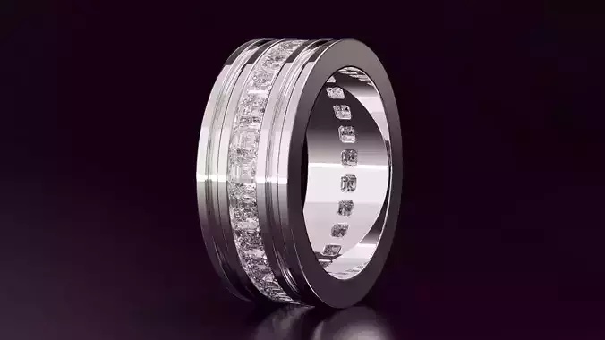 Channel Set Emerald Square Eternity Ring N05 295CT EU54