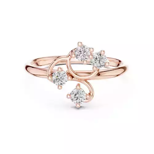 Four Round Cut Diamond Engagement Wedding Ring 3DM STL Video