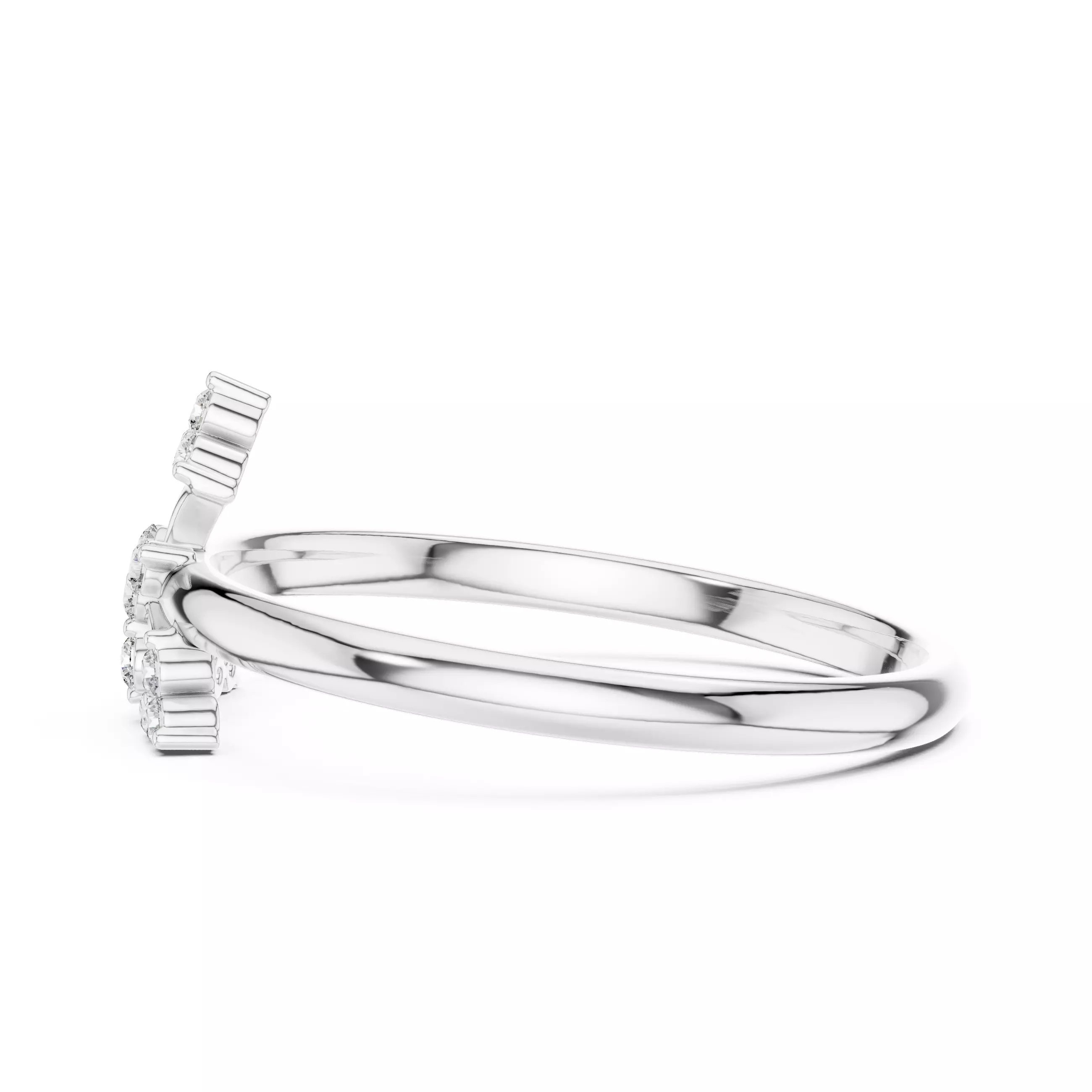 Round Cut Cluster Diamond Engagement Wedding Ring 3DM STL Video 3D print model_11