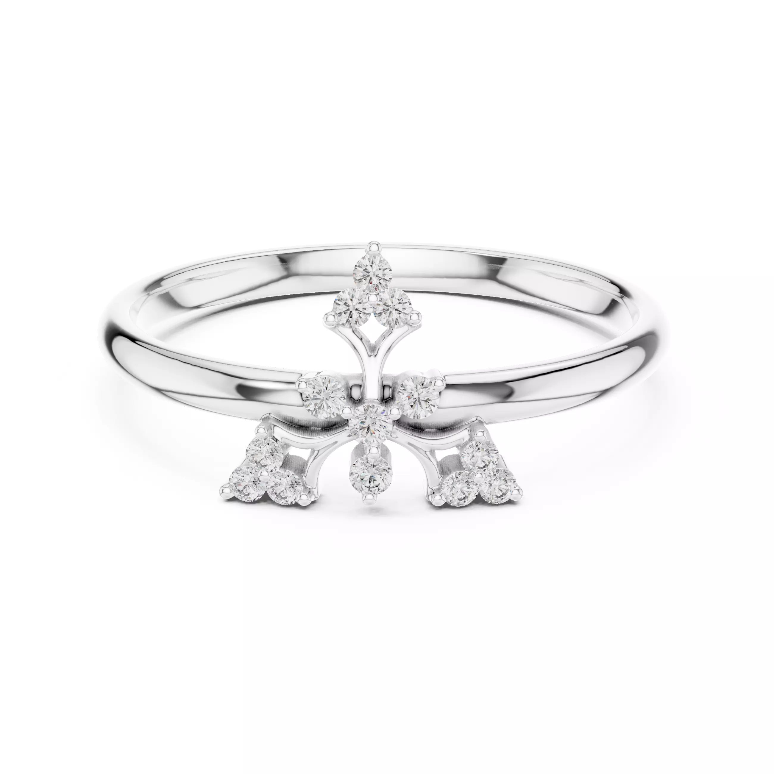 Round Cut Cluster Diamond Engagement Wedding Ring 3DM STL Video 3D print model_2