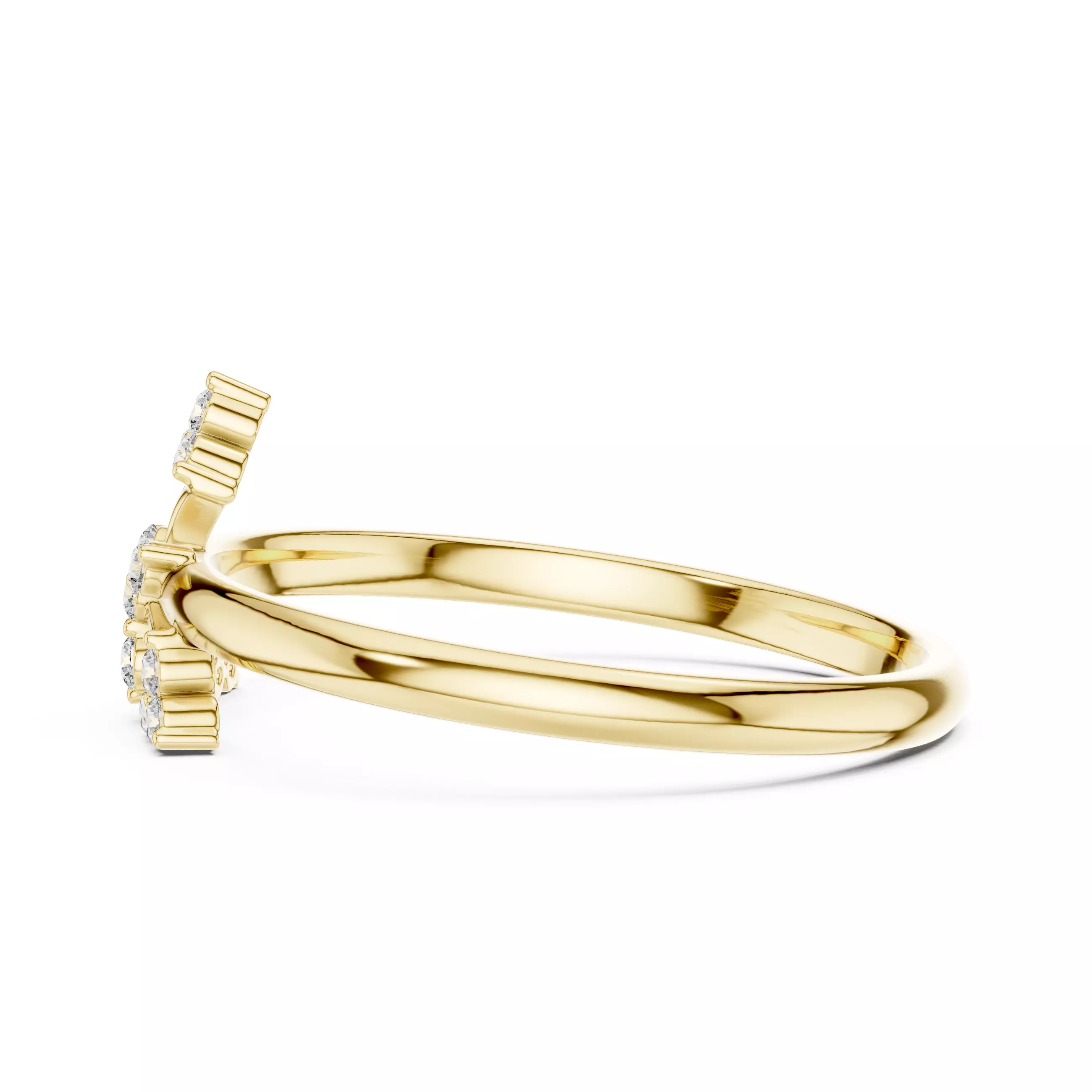 Round Cut Cluster Diamond Engagement Wedding Ring 3DM STL Video 3D print model_8