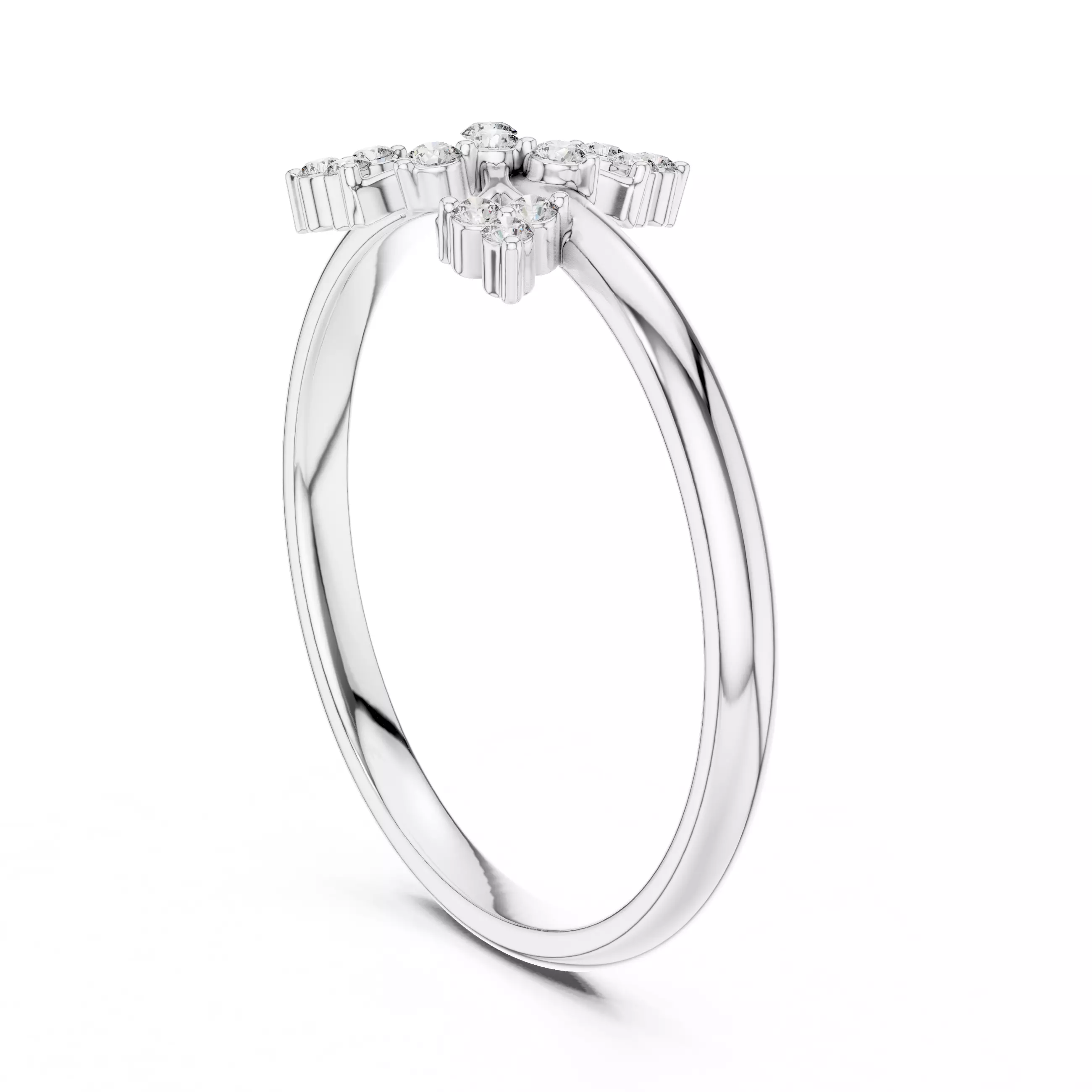 Round Cut Cluster Diamond Engagement Wedding Ring 3DM STL Video 3D print model_9