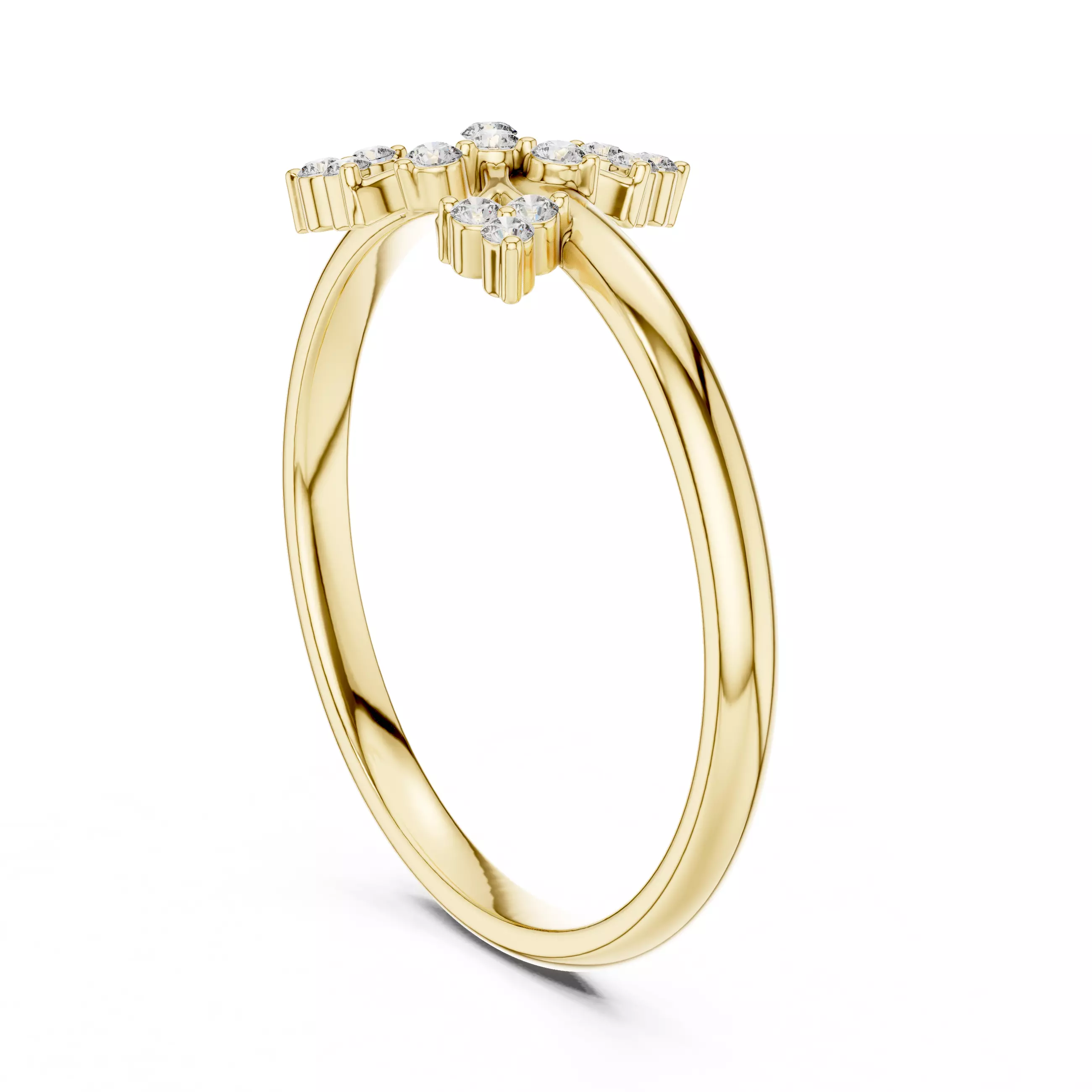 Round Cut Cluster Diamond Engagement Wedding Ring 3DM STL Video 3D print model_6