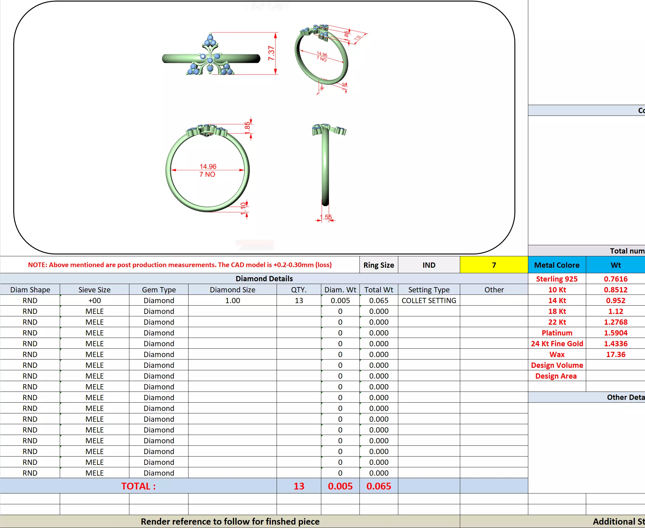 Round Cut Cluster Diamond Engagement Wedding Ring 3DM STL Video 3D print model_13