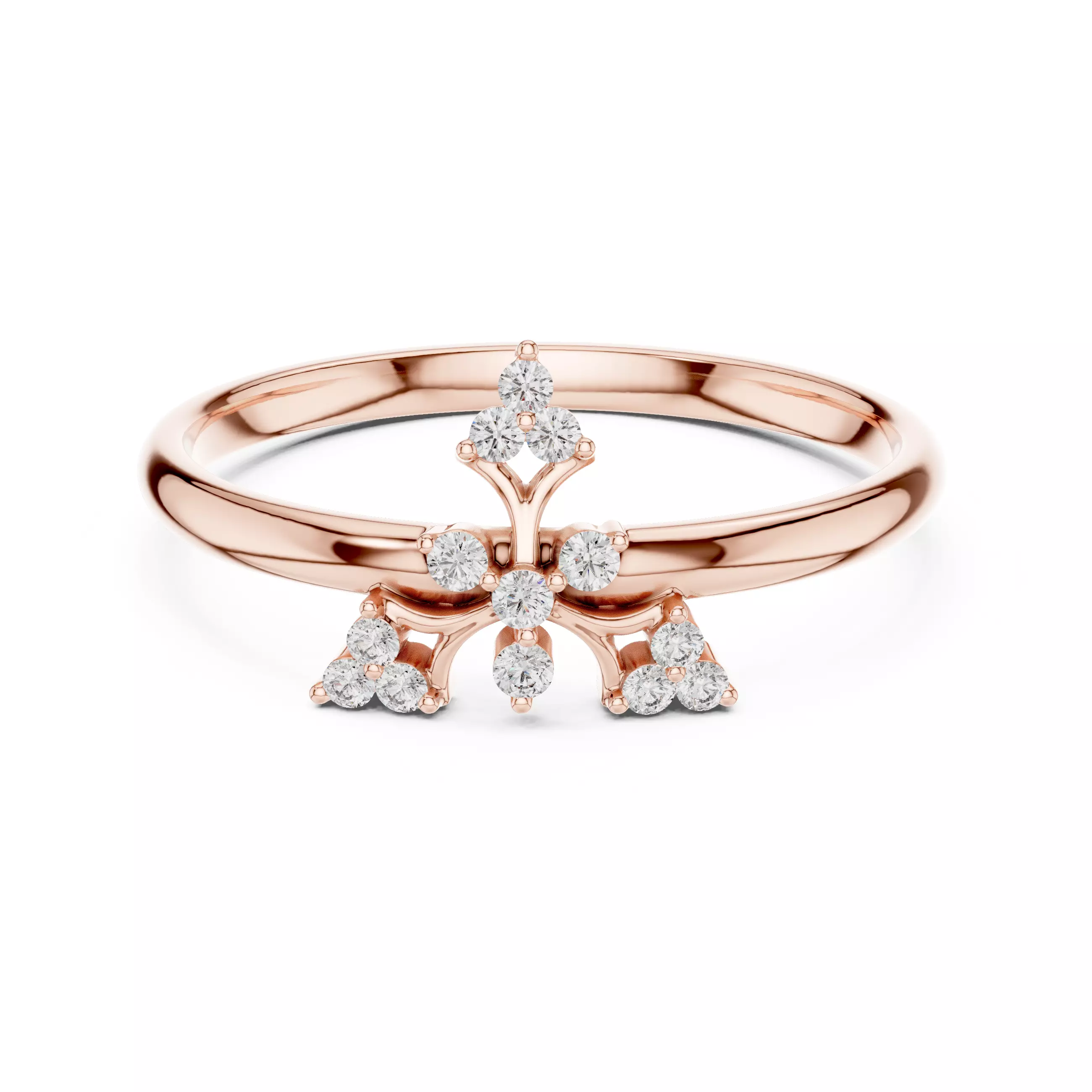 Round Cut Cluster Diamond Engagement Wedding Ring 3DM STL Video 3D print model_0