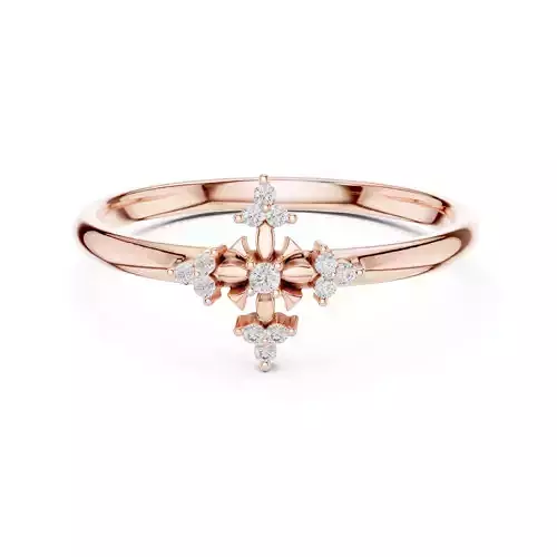 Round Cluster Diamond Unique Engagement Woman Ring 3DM STL Video