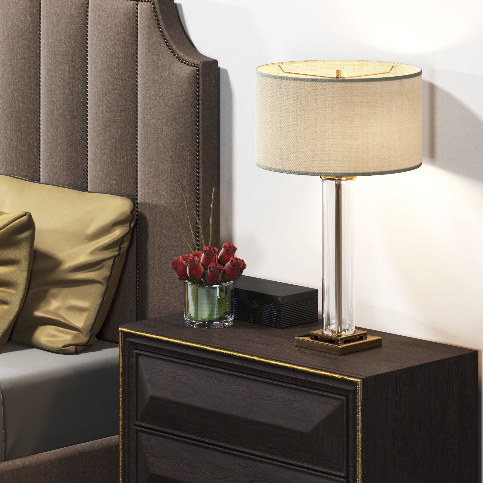 bernhardt and restoration hardware bed set 3D model_4