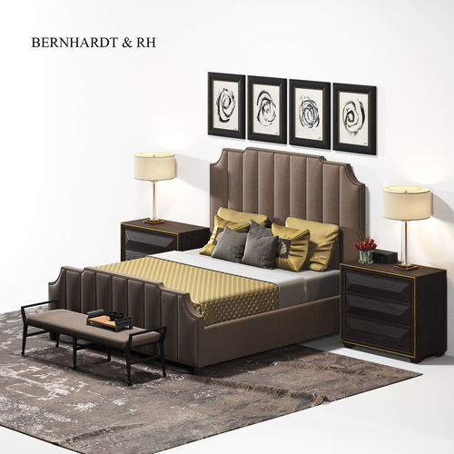bernhardt and restoration hardware bed set 3D model