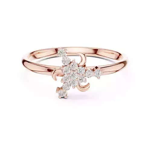 Round Cut Cluster Diamond Engagement Wedding Ring 3DM STL Video