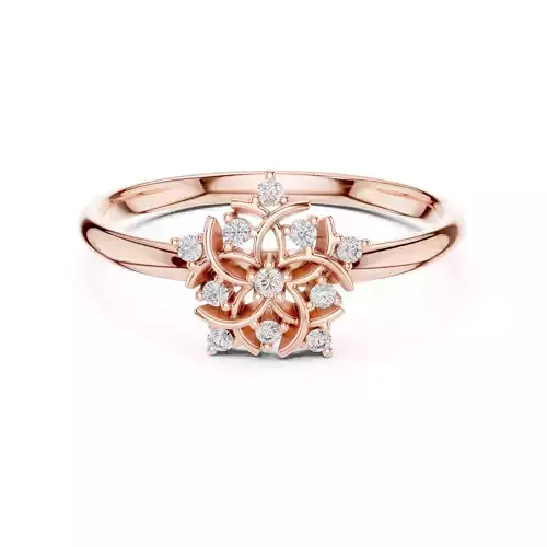 Round Cut Cluster Diamond Star Design Wedding Ring 3DM STL Video