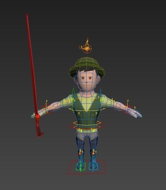 Medieval Fisherman Low-poly 3D model_15