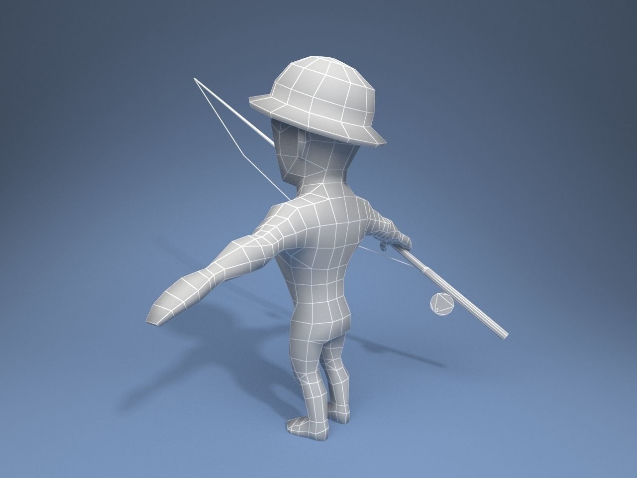 Medieval Fisherman Low-poly 3D model_11