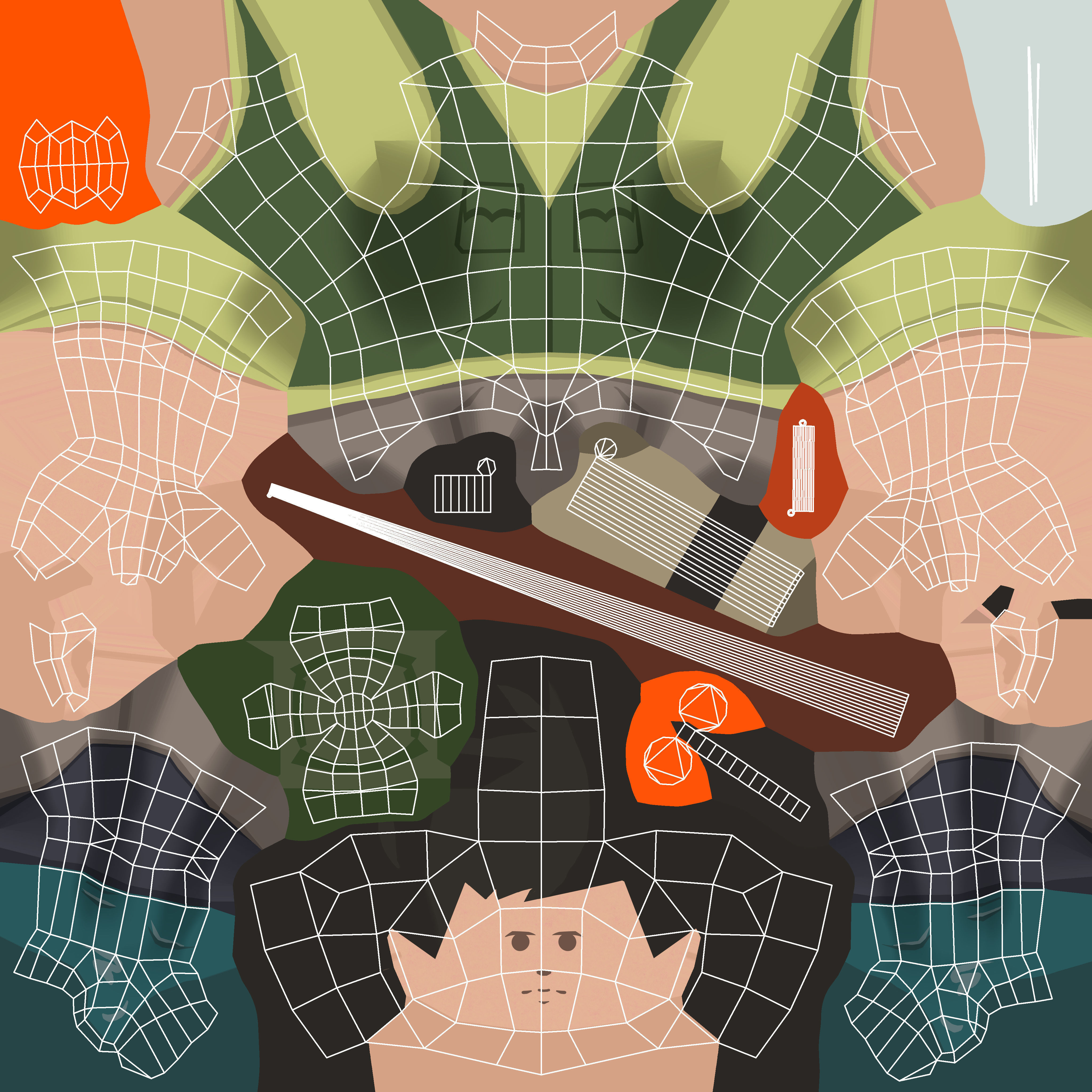 Medieval Fisherman Low-poly 3D model_17
