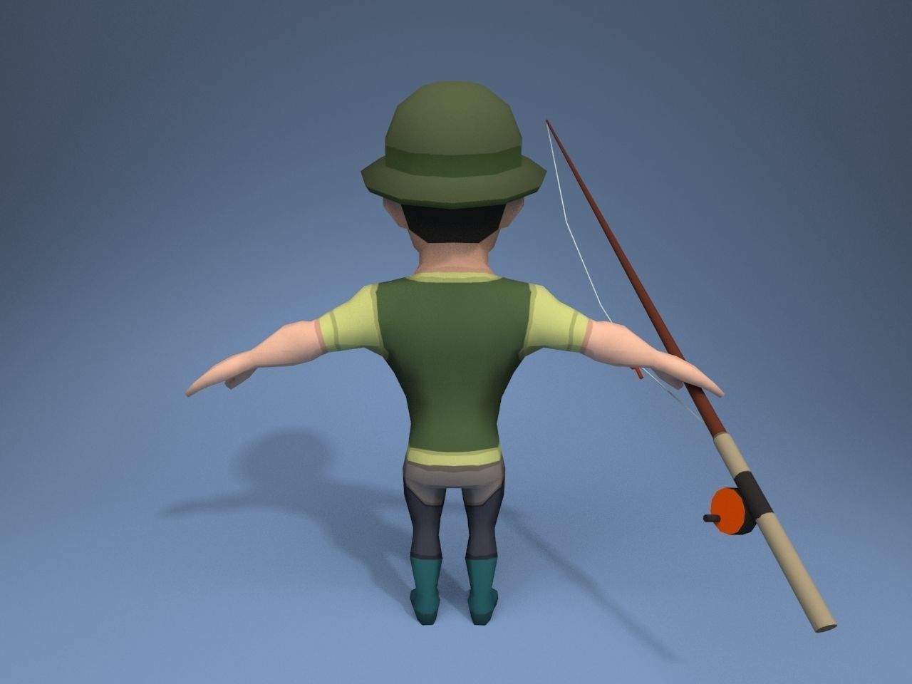 Medieval Fisherman Low-poly 3D model_5