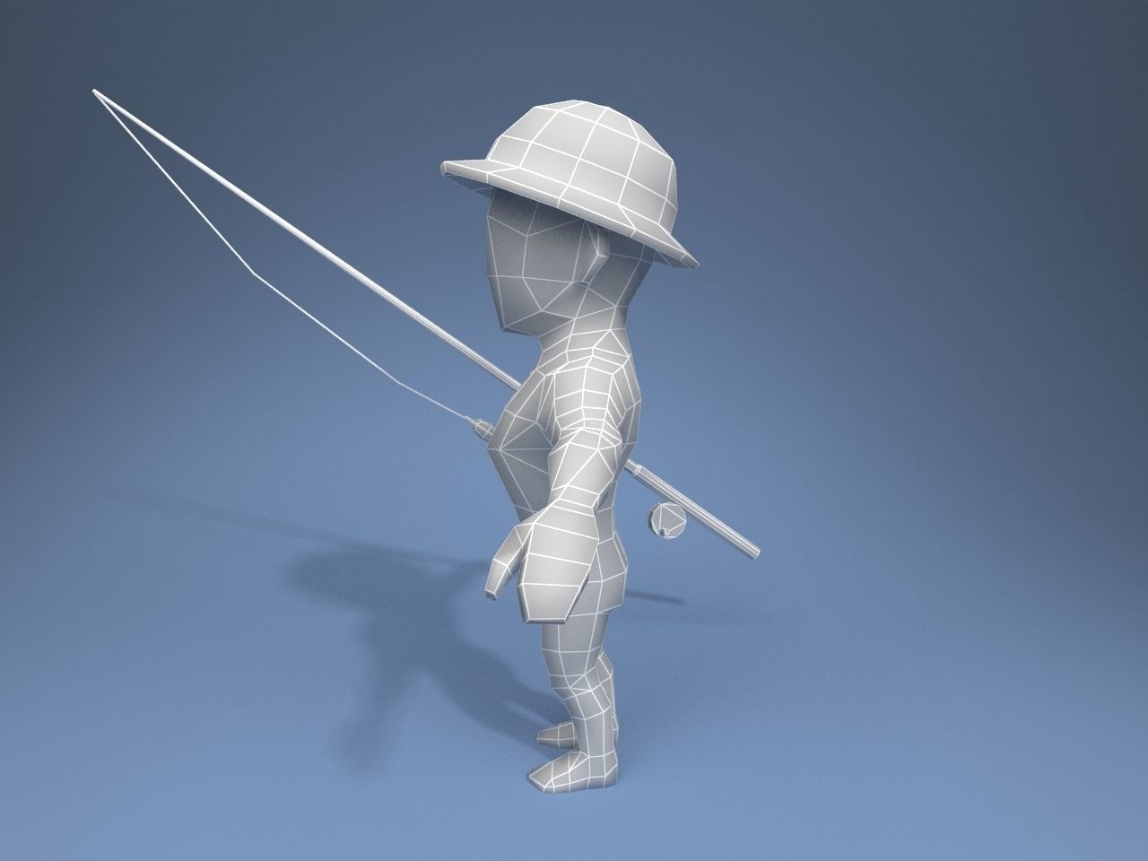 Medieval Fisherman Low-poly 3D model_10