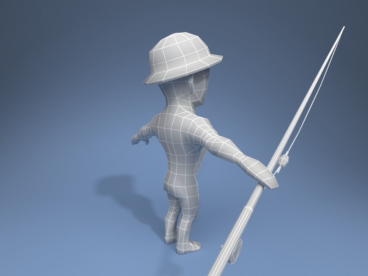 Medieval Fisherman Low-poly 3D model_13