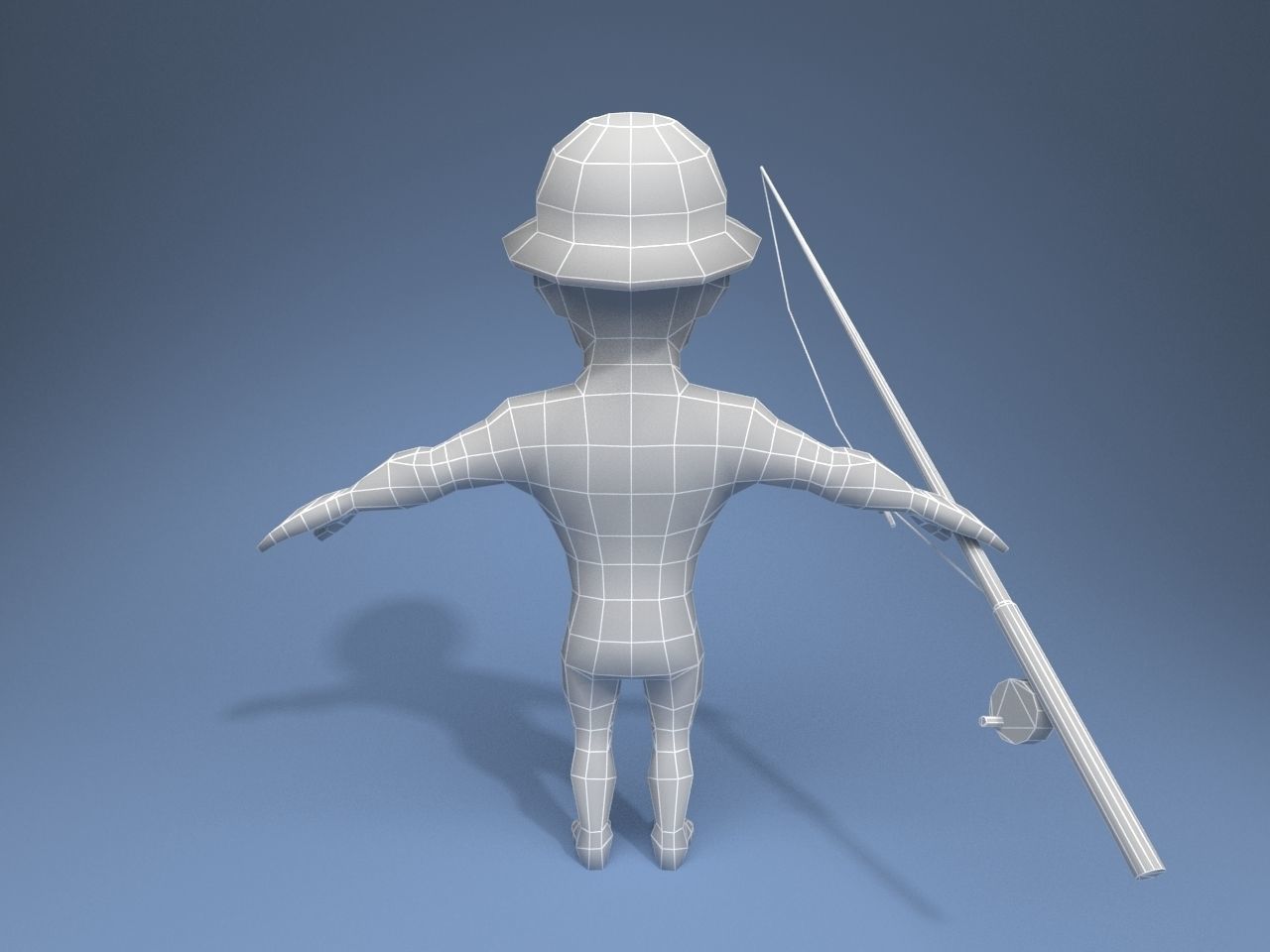 Medieval Fisherman Low-poly 3D model_12