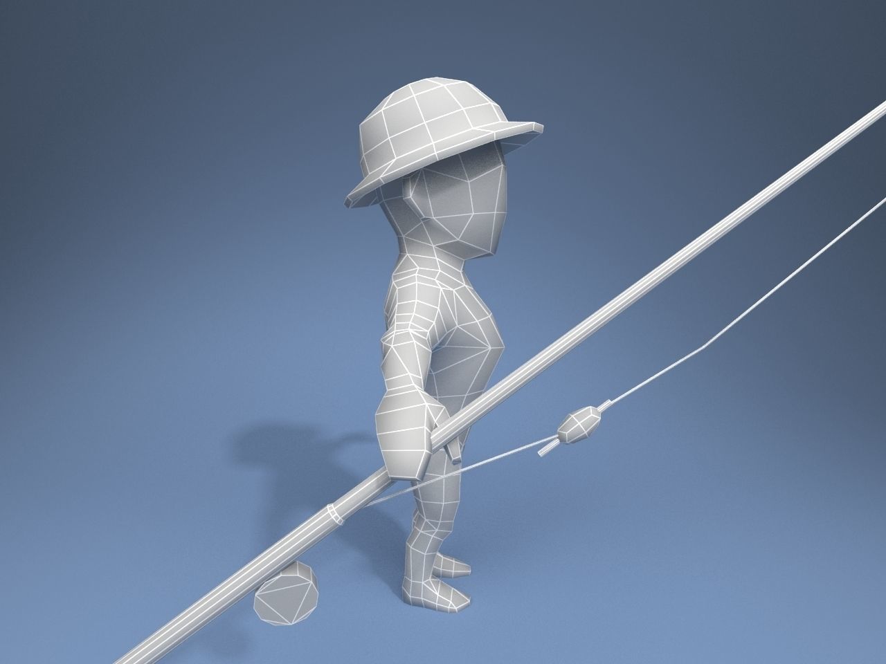 Medieval Fisherman Low-poly 3D model_14