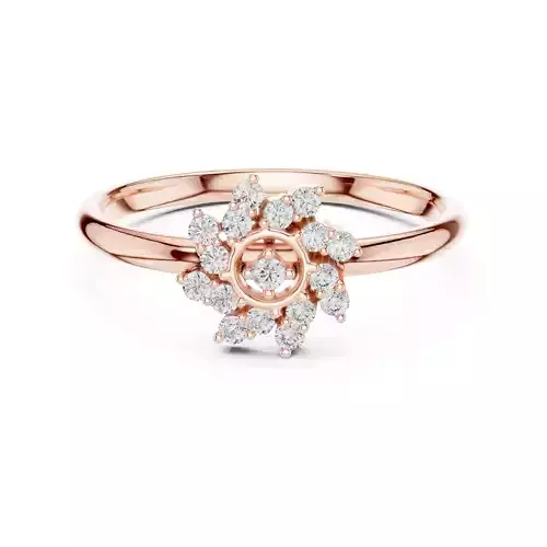 Round Cut Diamond Spinner Shape Engagement Ring 3DM STL Video