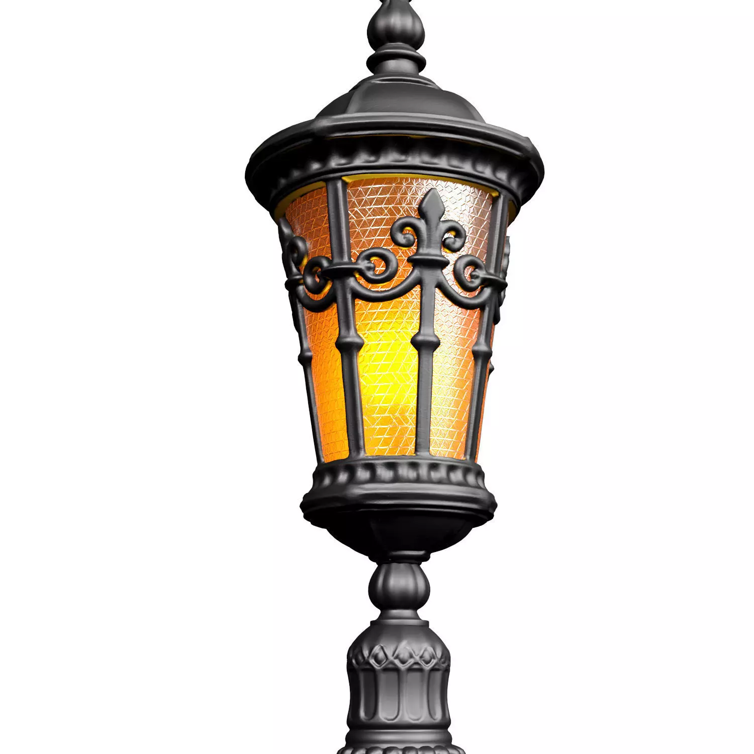 Outdoor classic street lamp light Lantern Lamppost streetlight 3D model_2