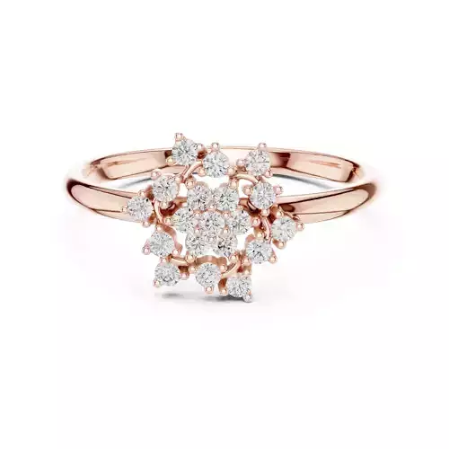 Round Diamond Cluster Engagement Wedding Ring 3DM STL Video