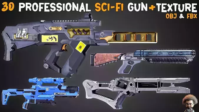 30 Professional Sci-Fi Gun and Textures   Vol 16