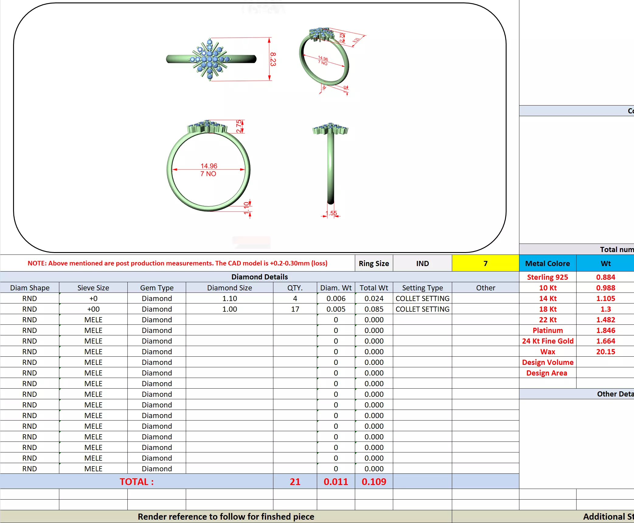Asterisk Shape Round Cut Diamond Engagement Ring 3DM STL Video 3D print model_13