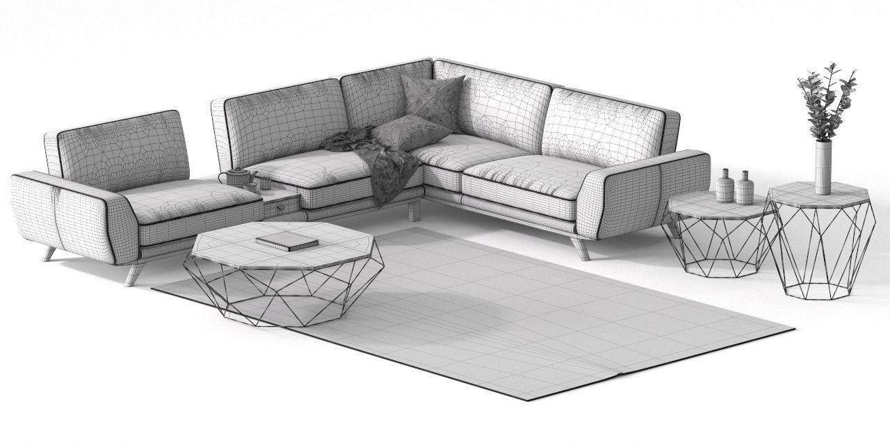 roche bobois  ENVERGURE CORNER COMPOSITION 3D model_6