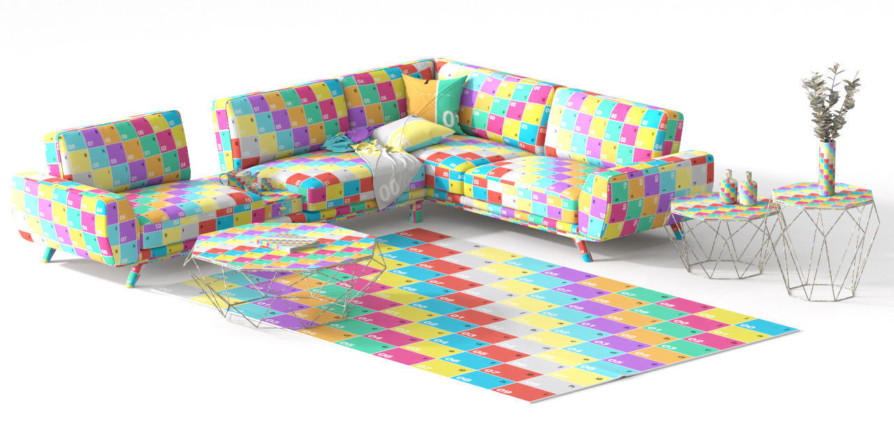 roche bobois  ENVERGURE CORNER COMPOSITION 3D model_7