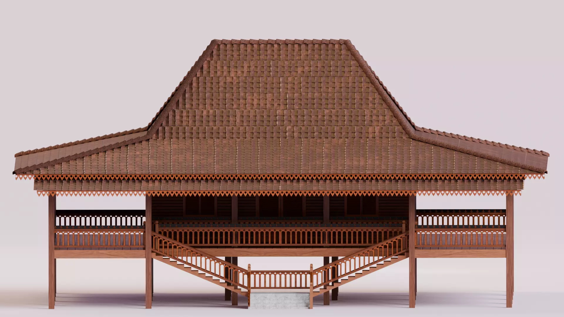 Traditional Houses - Rumah Limas Low-poly 3D model