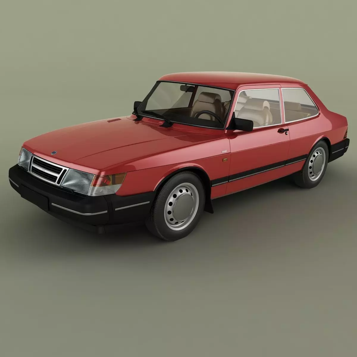 SAAB 900 2-door saloon 3D model_0