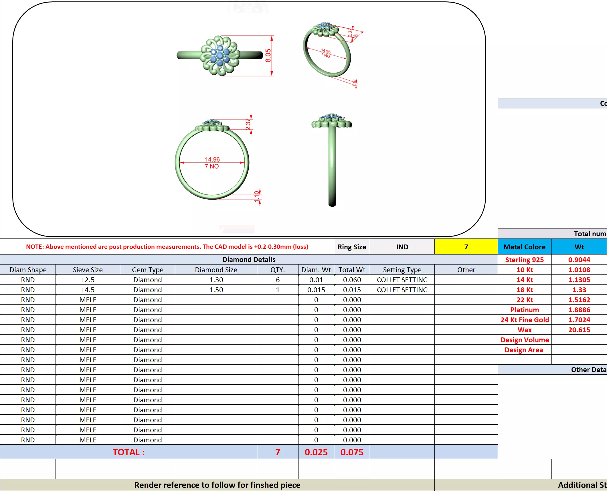 Floral Design Round Cut Diamond Engagement  Ring 3DM STL Video 3D print model_13