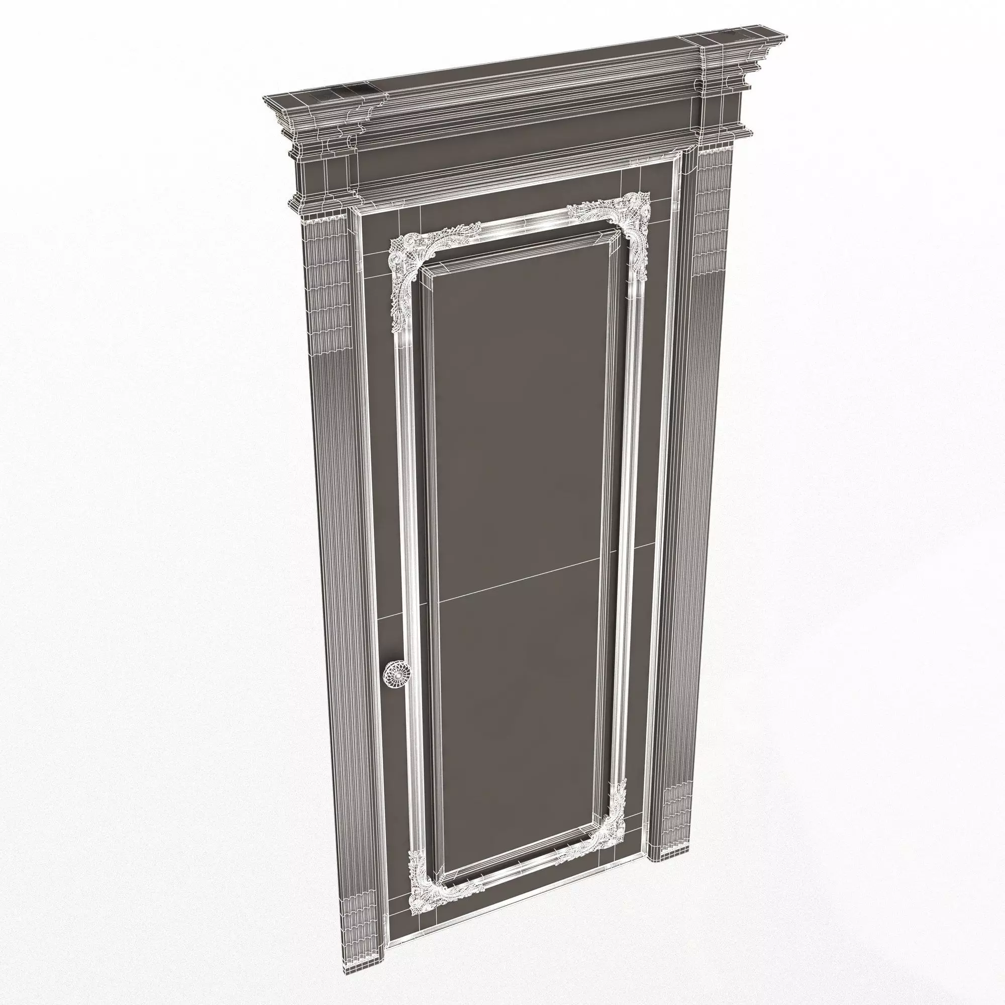 Carved Door Classic 01802 Low-poly 3D model_7