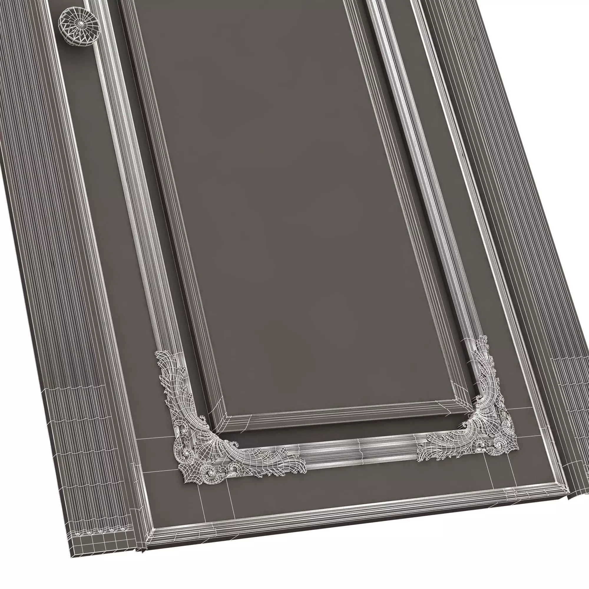 Carved Door Classic 01802 Low-poly 3D model_11
