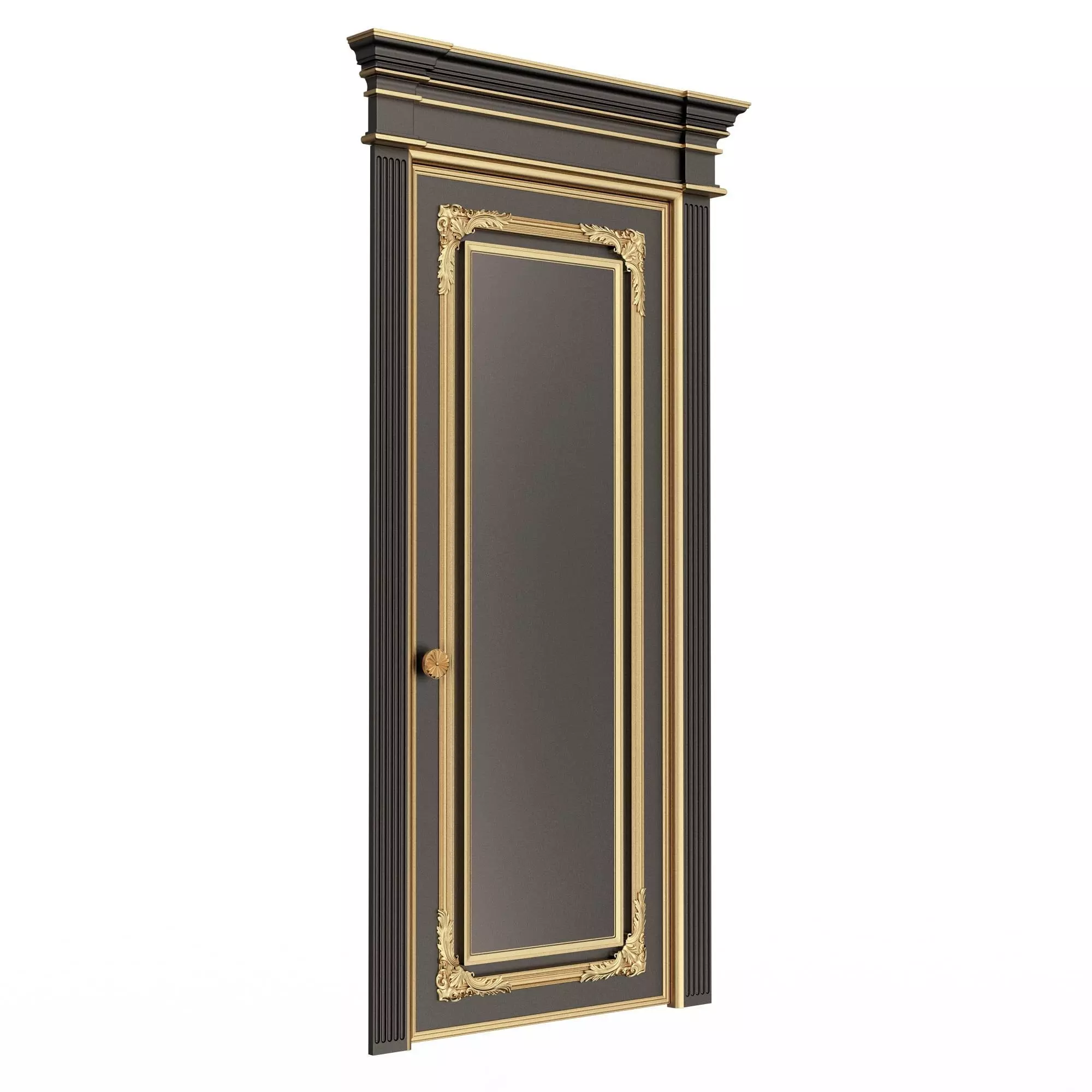 Carved Door Classic 01802 Low-poly 3D model_0