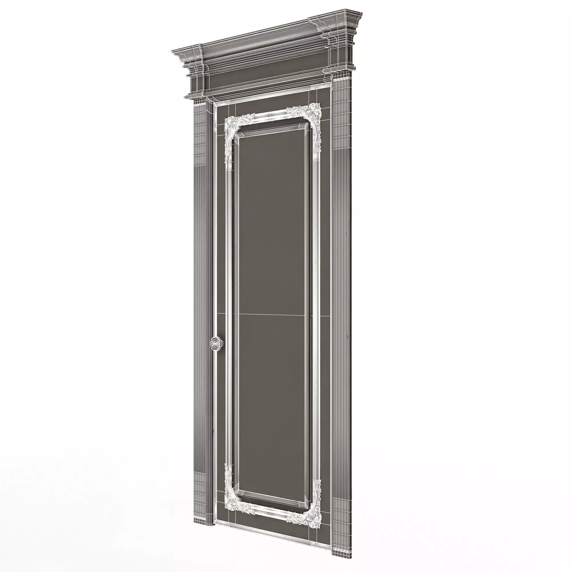 Carved Door Classic 01802 Low-poly 3D model_8