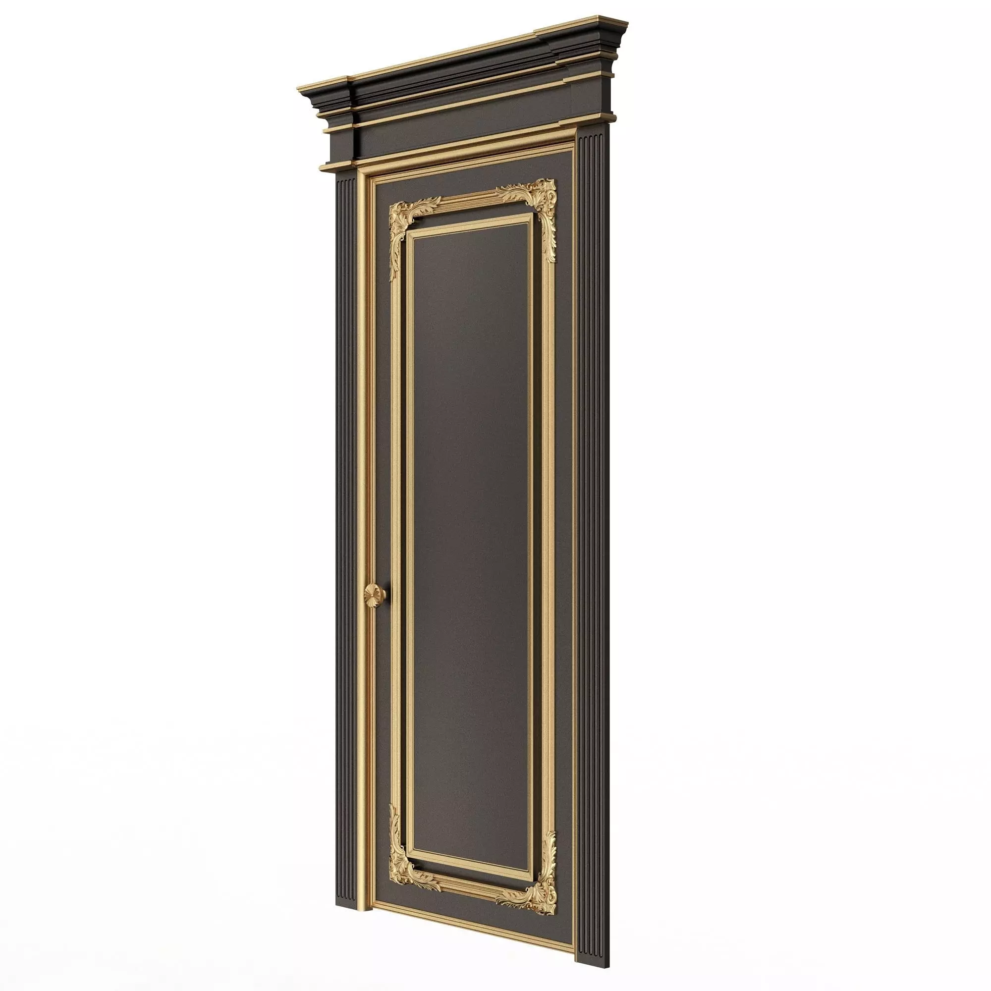 Carved Door Classic 01802 Low-poly 3D model_5