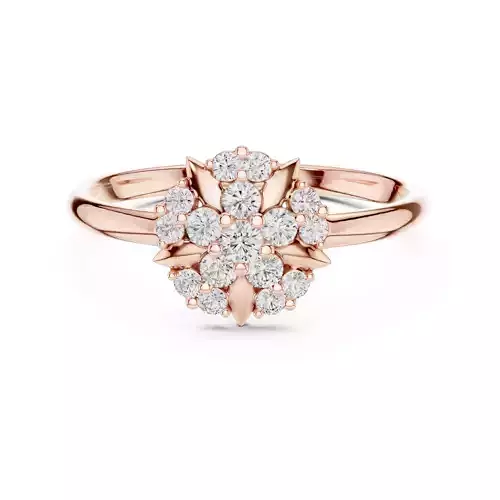 Round Cut Cluster Diamond Engagement Designer Ring 3DM STL Video