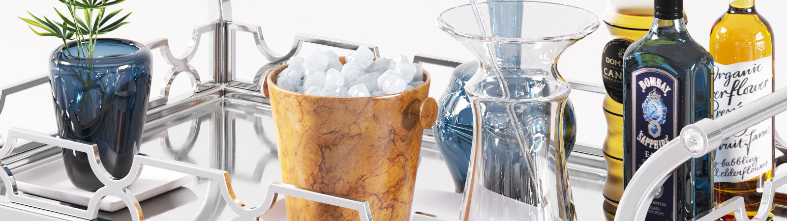Bernhardt - Criteria Metal Bar Cart 3D model_1