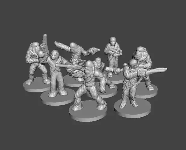 6MM SCALE SW WOOKIE SOLDIERS SET MINIATURE MODELS FOR SCIFI GAME