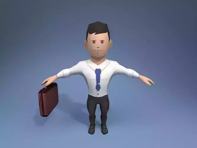 Lawyer office employee Low-poly 3D model