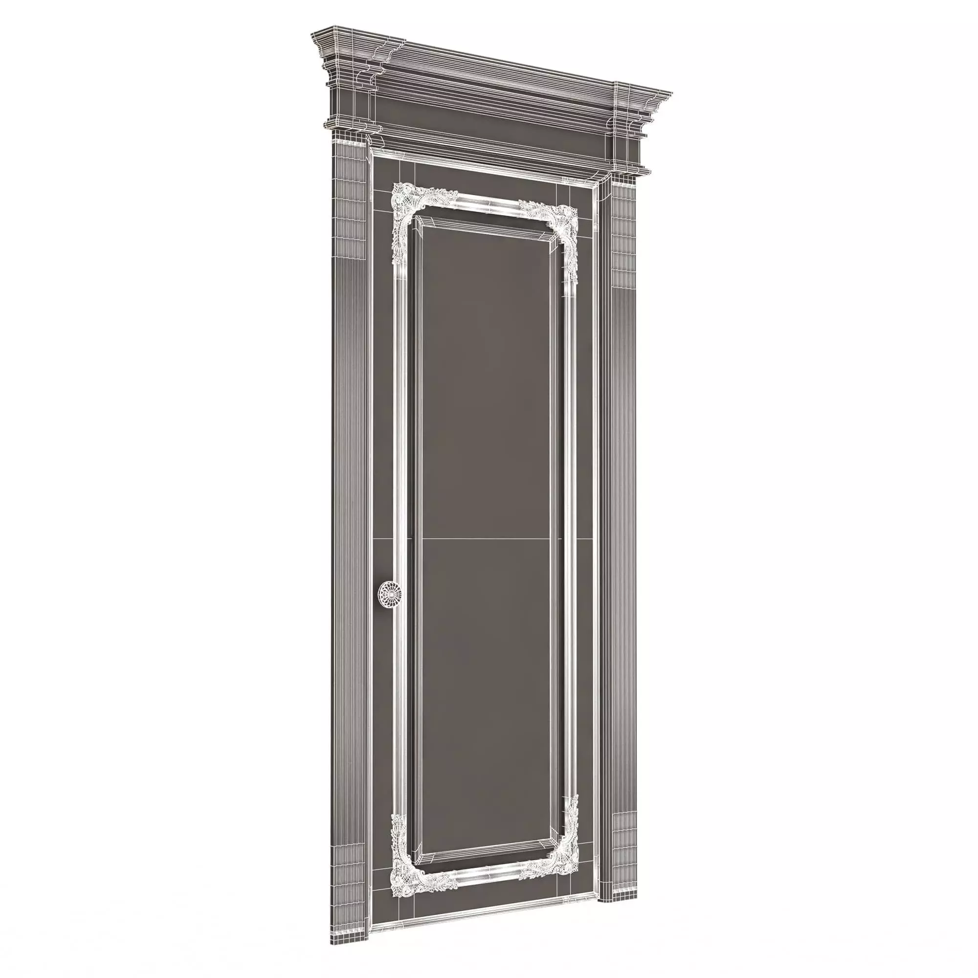 Carved Door Classic 01803 Low-poly 3D model_9