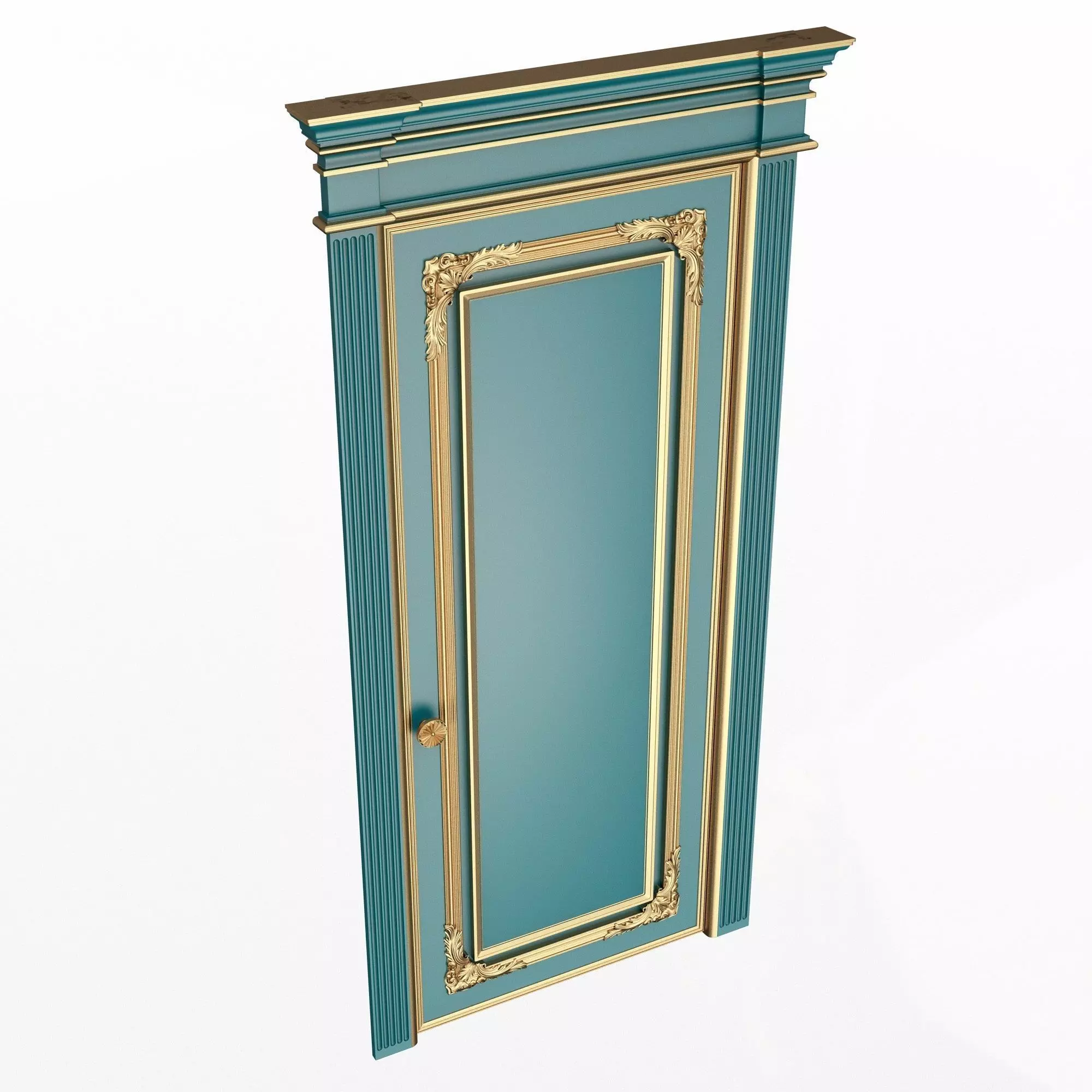 Carved Door Classic 01803 Low-poly 3D model_1