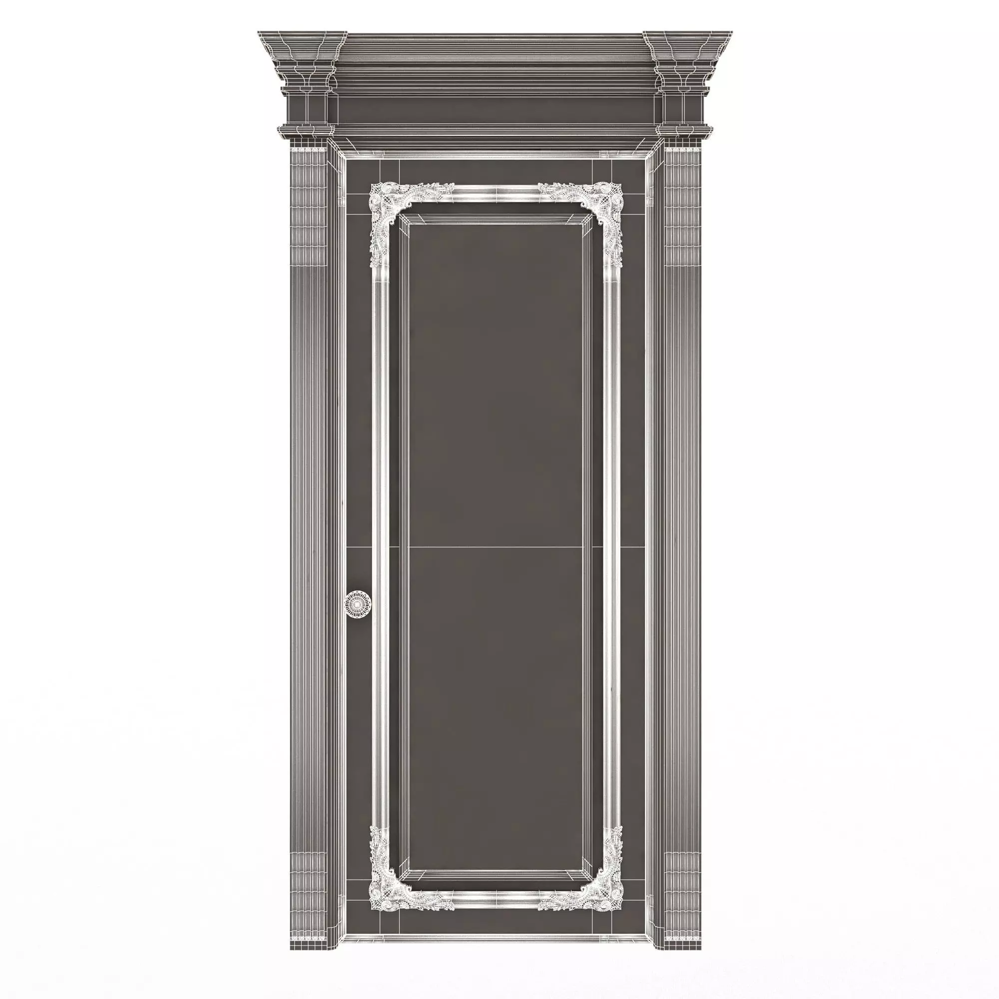 Carved Door Classic 01803 Low-poly 3D model_6